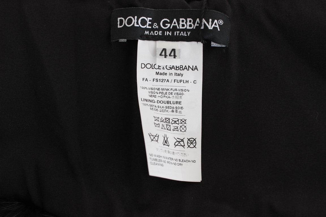 Dolce & Gabbana Elegantes schwarzes Nerzpelz-Schulterhalstuch - Léoré