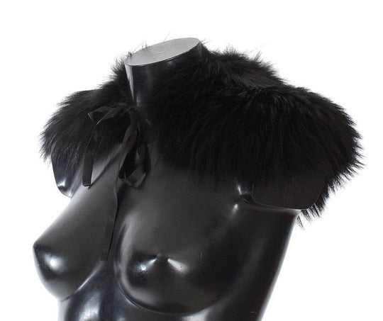 Dolce & Gabbana Schwarzer Fuchspelz Chic Shoulder Wrap - Léoré
