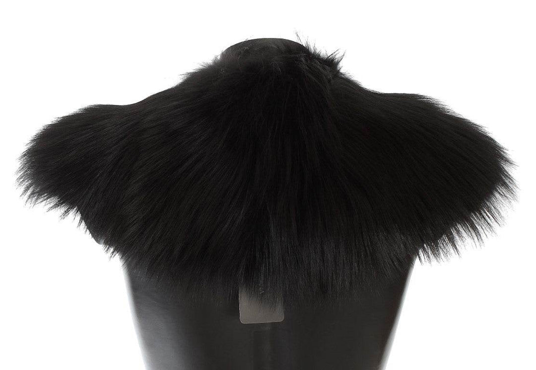 Dolce & Gabbana Schwarzer Fuchspelz Chic Shoulder Wrap - Léoré