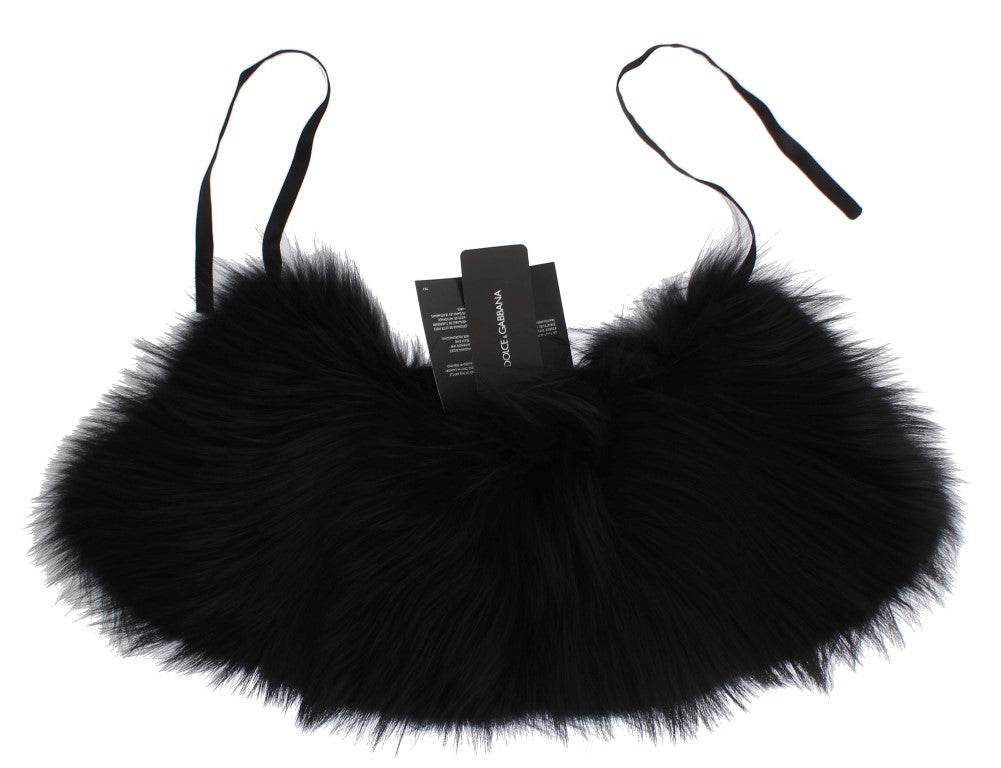 Dolce & Gabbana Schwarzer Fuchspelz Chic Shoulder Wrap - Léoré