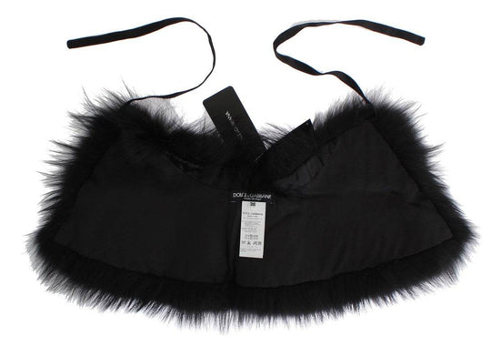 Dolce & Gabbana Schwarzer Fuchspelz Chic Shoulder Wrap - Léoré