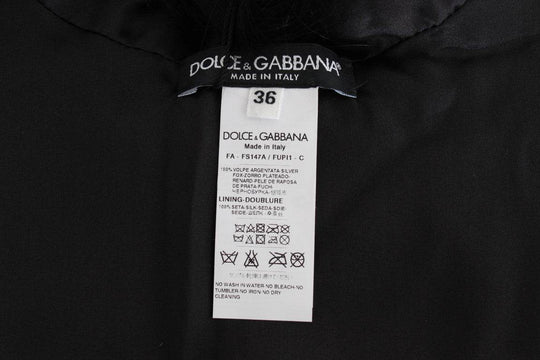 Dolce & Gabbana Schwarzer Fuchspelz Chic Shoulder Wrap - Léoré