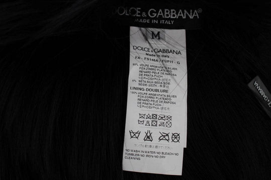 Dolce & Gabbana Elegantes Schulterband aus schwarzem Fuchsfell und Seide - Léoré