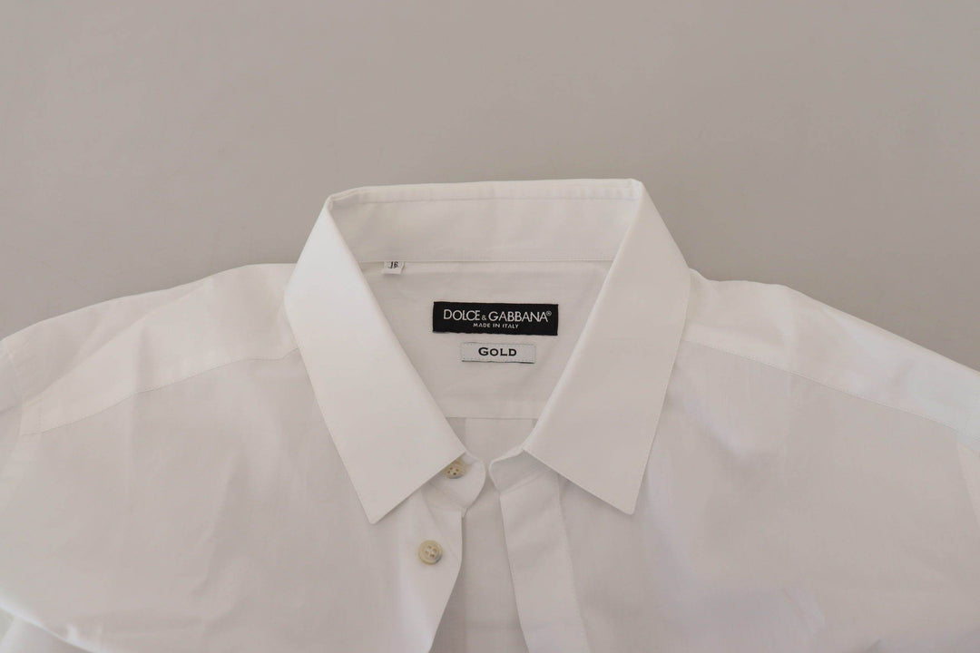 Dolce & Gabbana Elegantes weißes Pfauenfeder-Hemd - Léoré