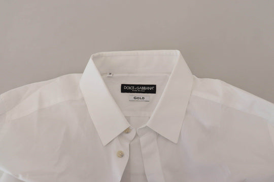 Dolce & Gabbana Elegantes weißes Pfauenfeder-Hemd - Léoré
