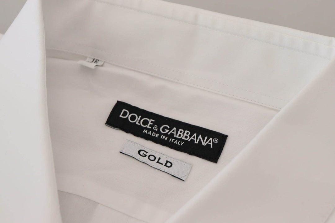 Dolce & Gabbana Elegantes weißes Pfauenfeder-Hemd - Léoré