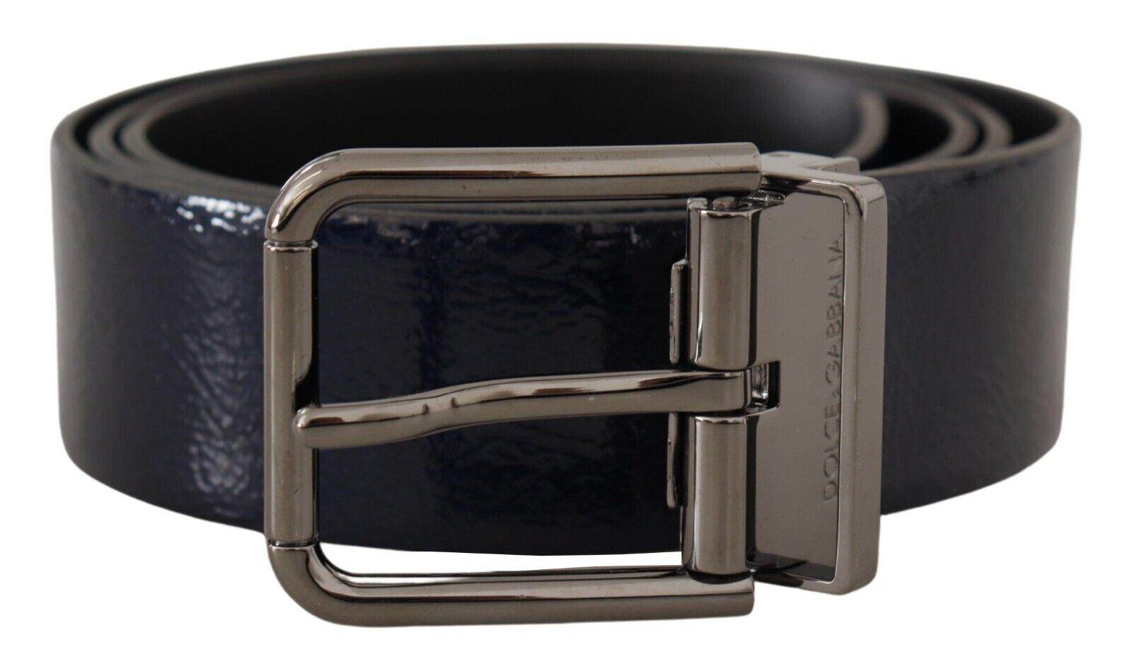 Dolce & Gabbana Eleganter blauer Ledergürtel mit silberner Schnalle - Léoré