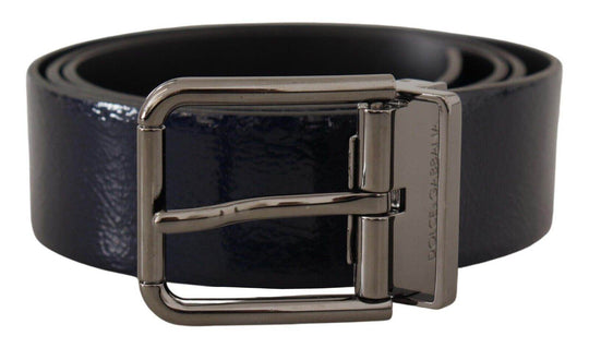 Dolce & Gabbana Eleganter blauer Ledergürtel mit silberner Schnalle - Léoré