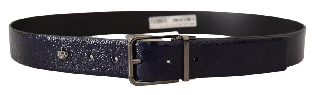 Dolce & Gabbana Eleganter blauer Ledergürtel mit silberner Schnalle - Léoré