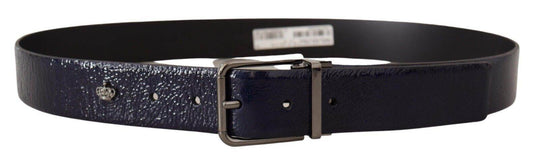 Dolce & Gabbana Eleganter blauer Ledergürtel mit silberner Schnalle - Léoré