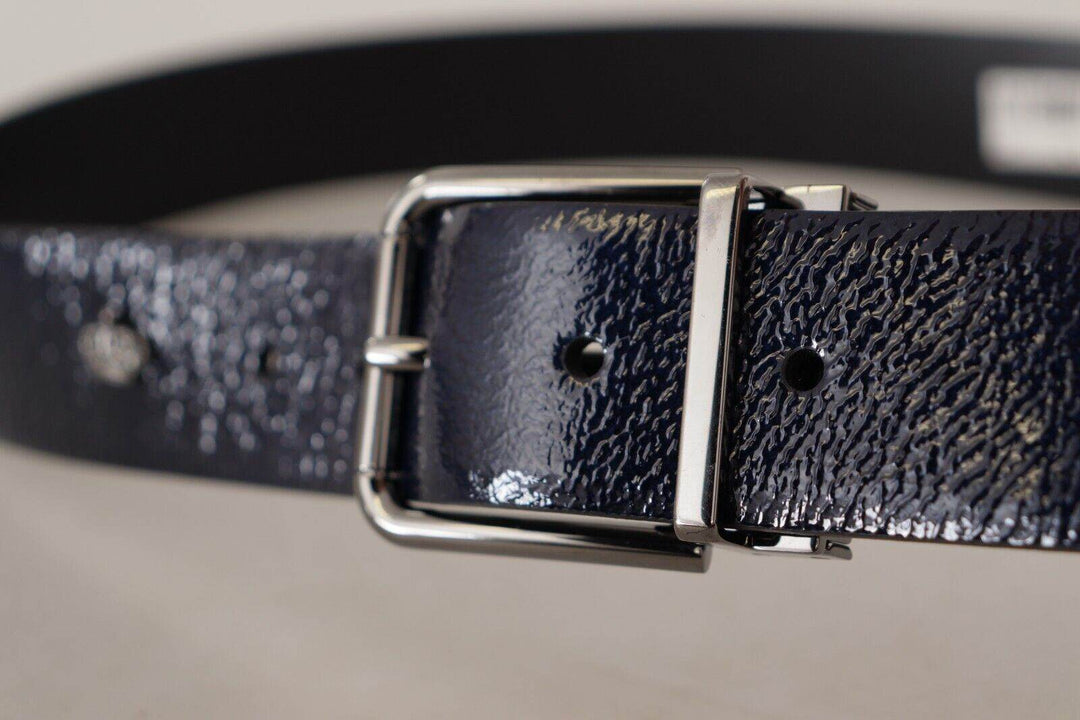 Dolce & Gabbana Eleganter blauer Ledergürtel mit silberner Schnalle - Léoré
