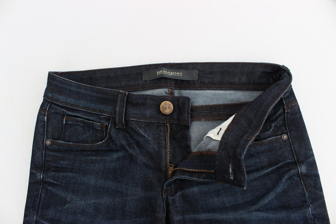 Ermanno Scervino Blaue Slim Jeans Denim-Hosen Skinny Leg Stretch