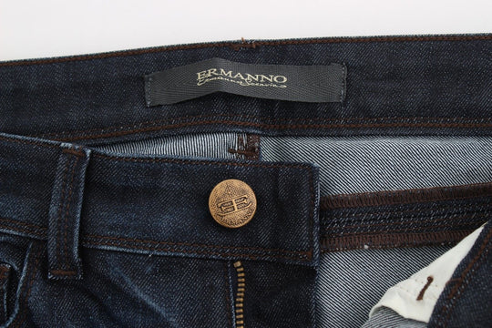 Ermanno Scervino Blaue Slim Jeans Denim-Hosen Skinny Leg Stretch
