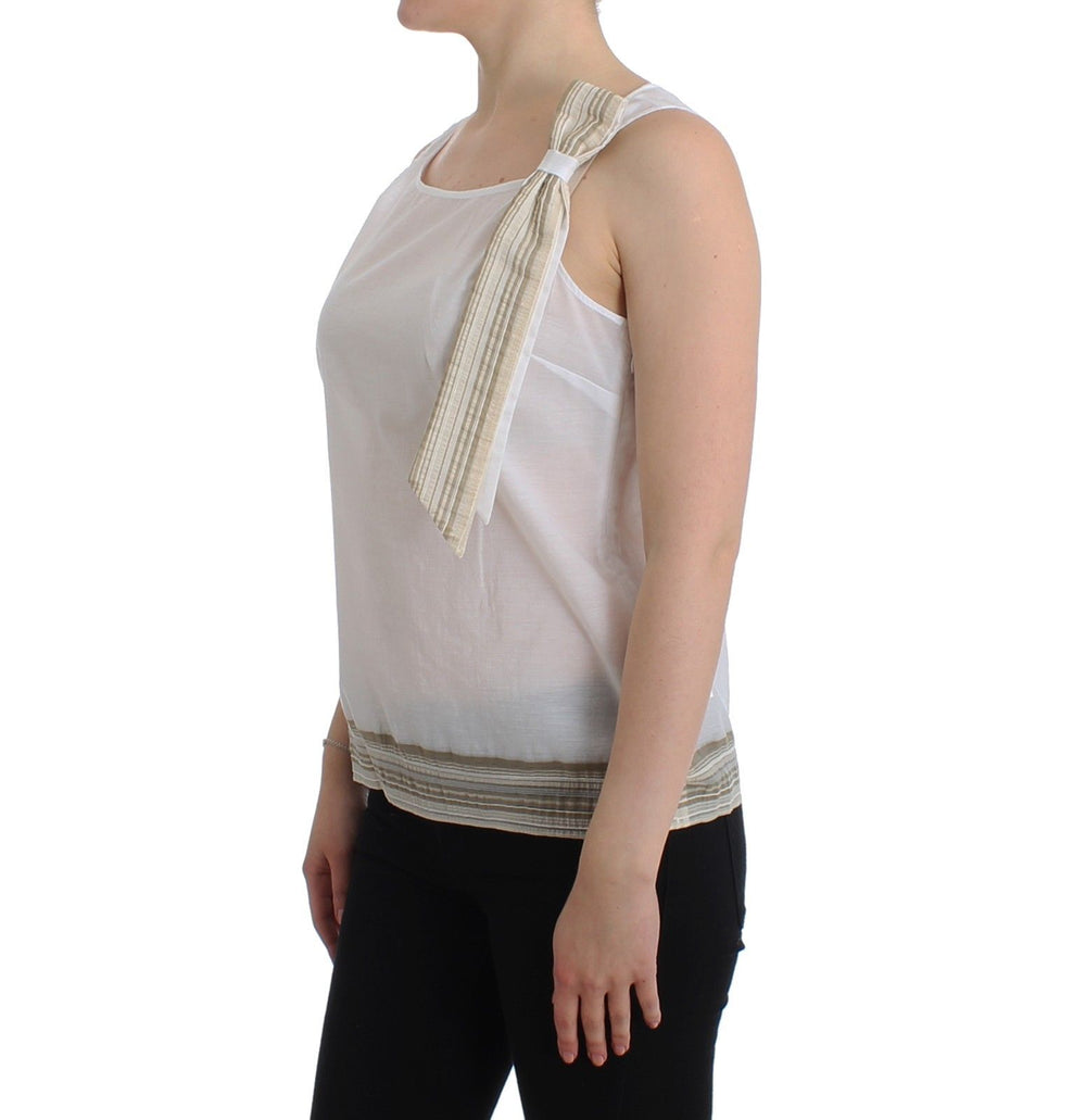 Ermanno Scervino Weißes Top Bluse Tank Shirt ärmellos