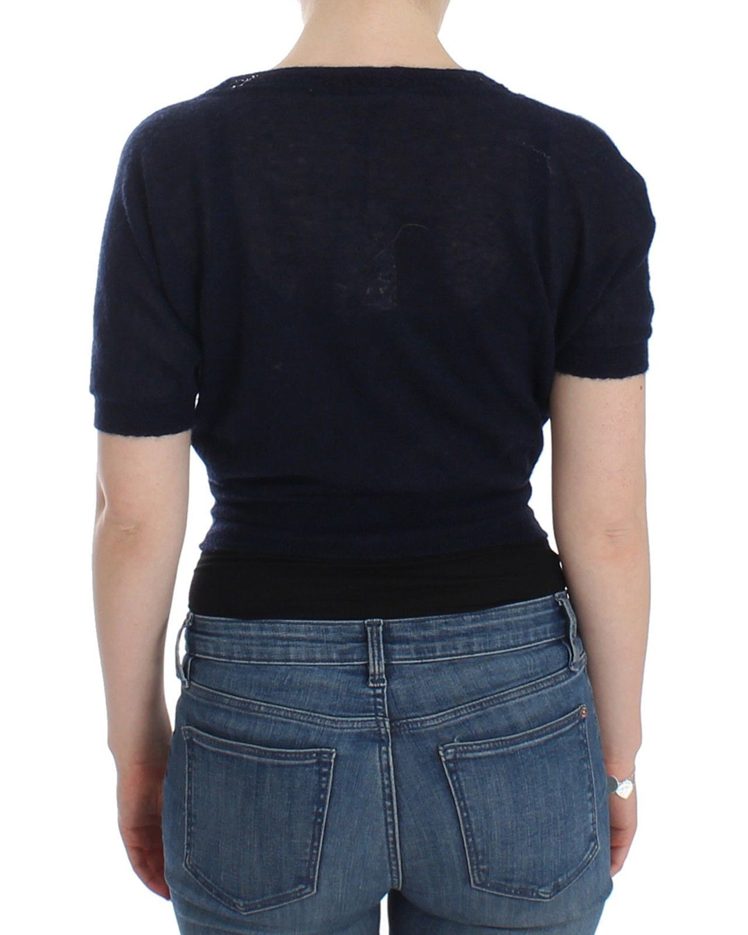 Ermanno Scervino Blauer Wollpullover Cardigan stricken