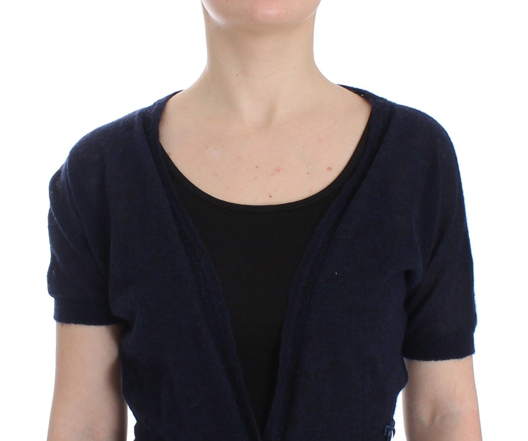 Ermanno Scervino Blauer Wollpullover Cardigan stricken
