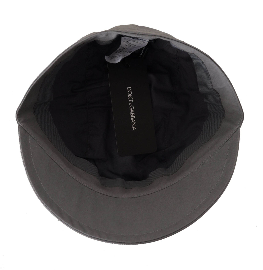 Dolce & Gabbana Elegante graue Newsboy-Mütze - Klassisches Accessoire - Léoré