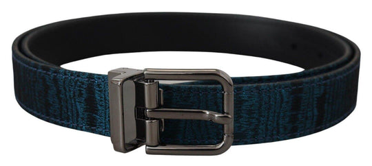 Dolce & Gabbana Eleganter blauer Jacquard-Designergürtel - Léoré