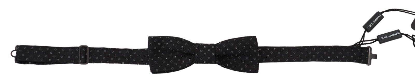 Dolce & Gabbana Exklusive gemusterte schwarze Seidenfliege - Léoré