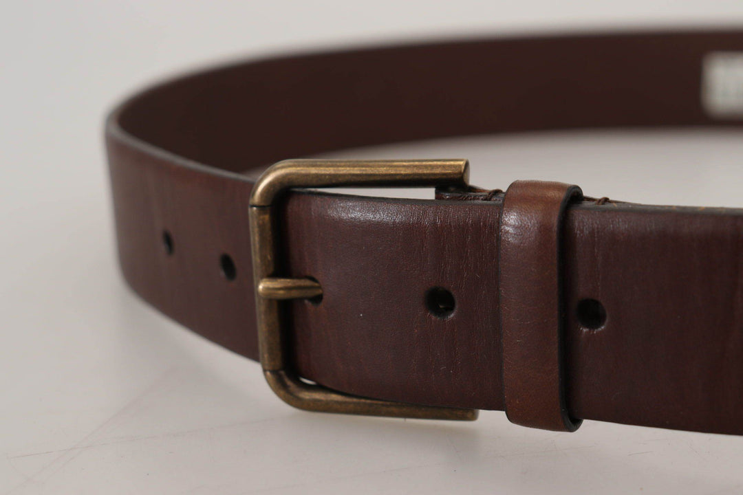 Dolce & Gabbana Eleganter brauner Ledergürtel mit Metallschnalle - Léoré