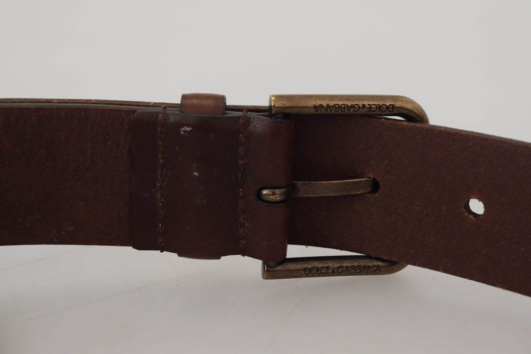 Dolce & Gabbana Eleganter brauner Ledergürtel mit Metallschnalle - Léoré