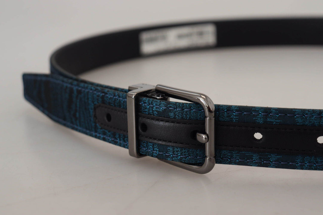 Dolce & Gabbana Eleganter blauer Jacquard-Designergürtel - Léoré
