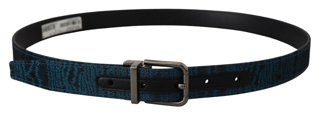 Dolce & Gabbana Eleganter blauer Jacquard-Designergürtel - Léoré