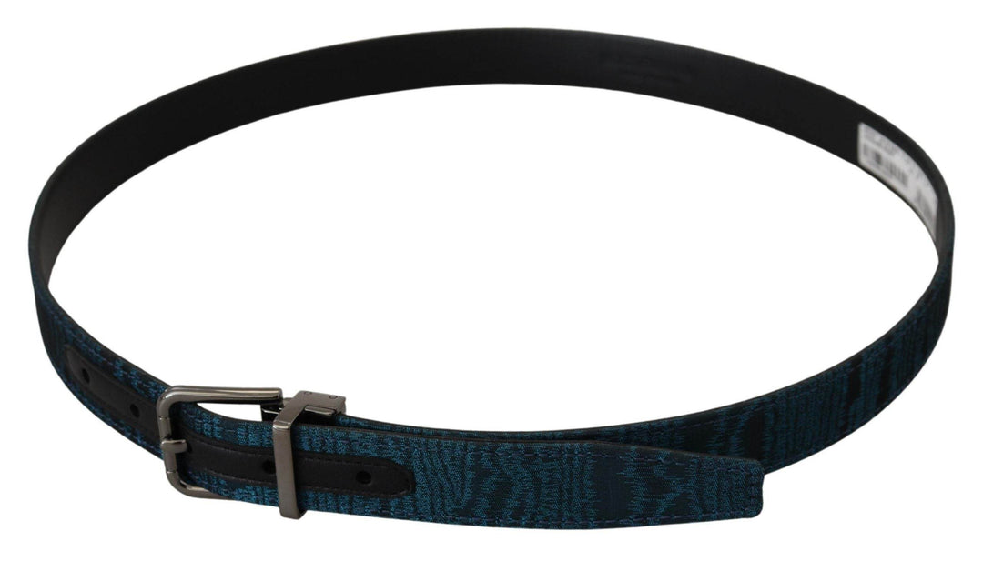 Dolce & Gabbana Eleganter blauer Jacquard-Designergürtel - Léoré