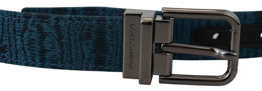 Dolce & Gabbana Eleganter blauer Jacquard-Designergürtel - Léoré