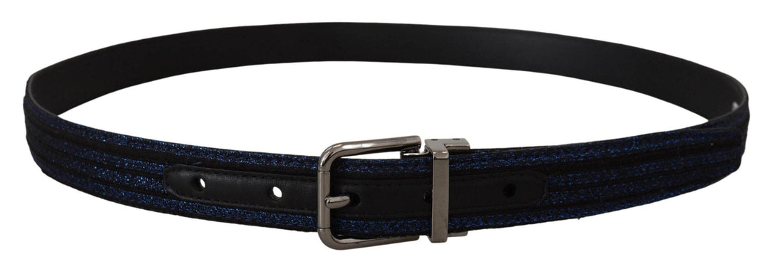 Dolce & Gabbana Eleganter blauer Jacquard-Ledergürtel - Léoré