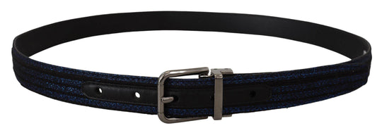 Dolce & Gabbana Eleganter blauer Jacquard-Ledergürtel - Léoré