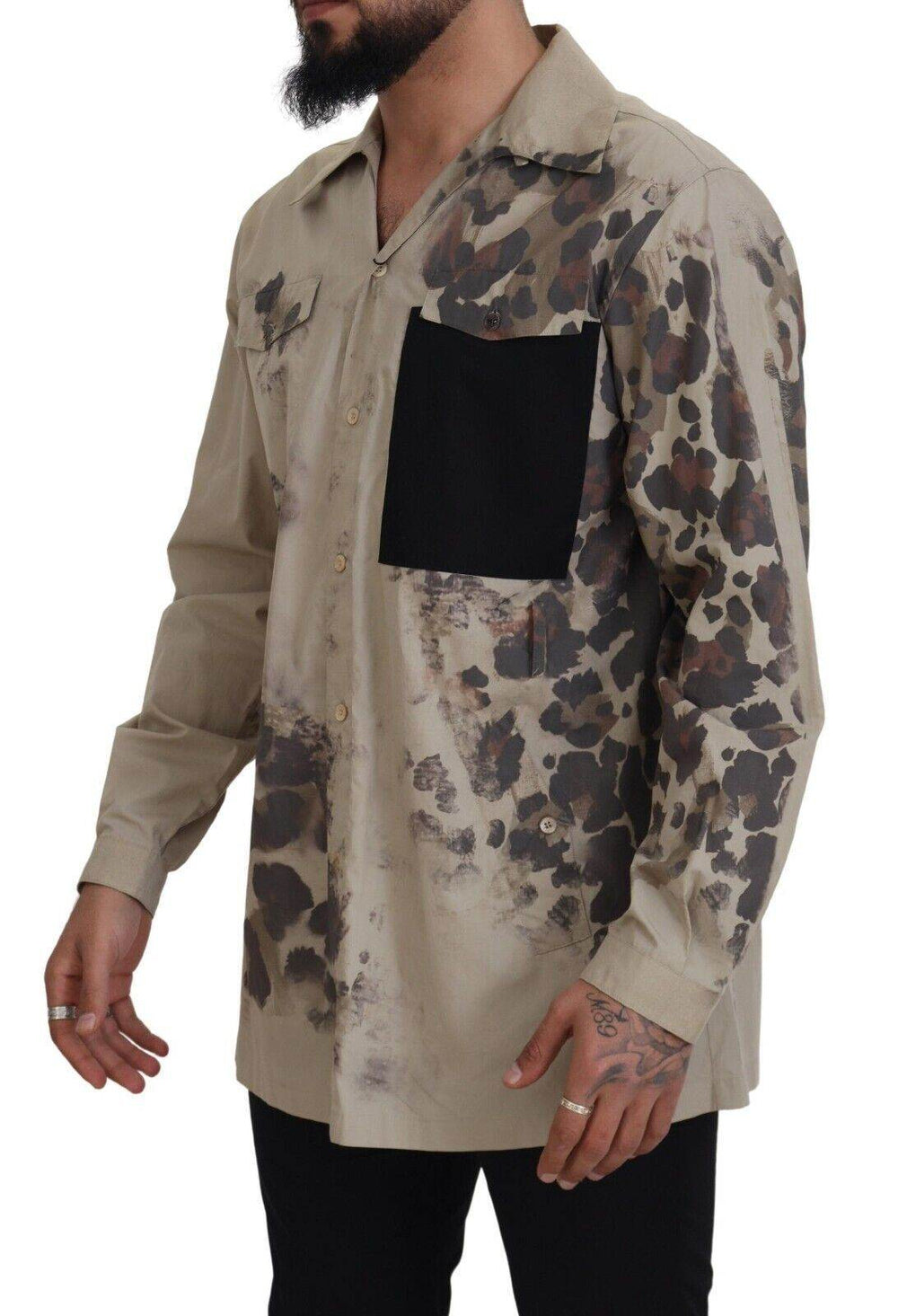 Dolce & Gabbana Beigefarbenes Button-Down-Hemd aus Baumwolle - Léoré