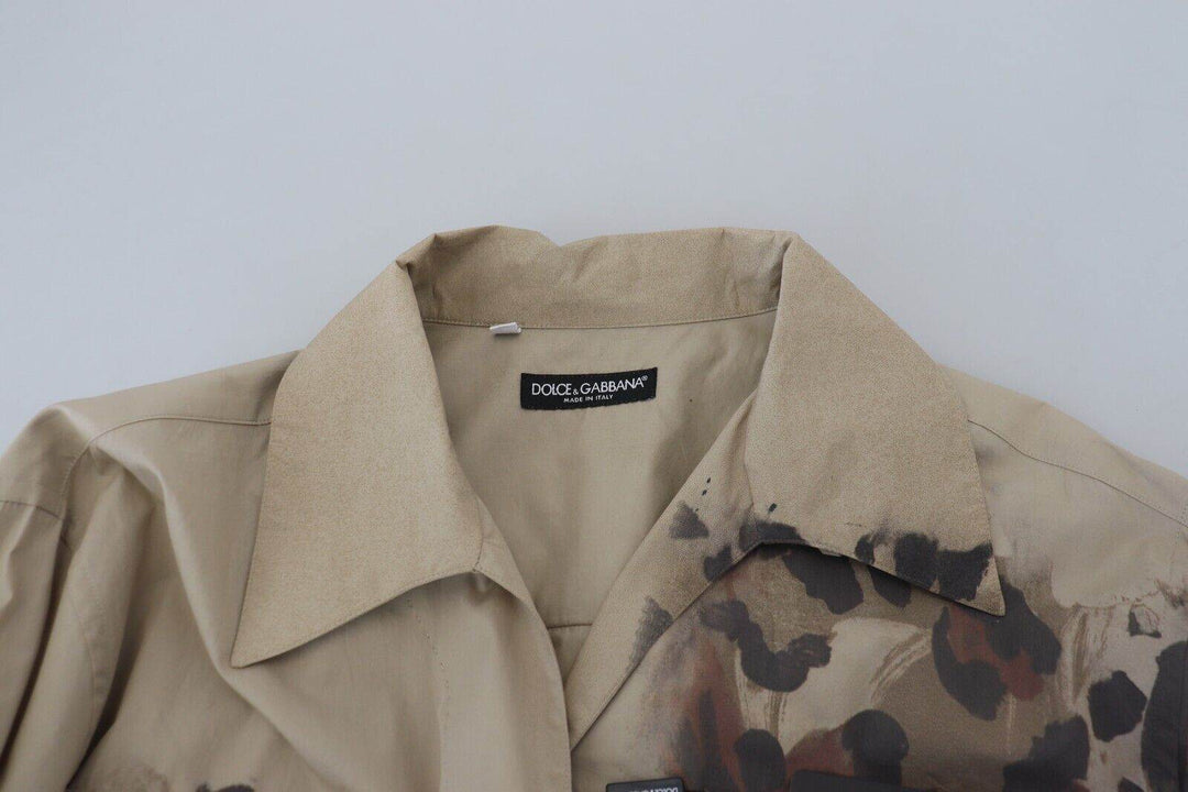 Dolce & Gabbana Beigefarbenes Button-Down-Hemd aus Baumwolle - Léoré