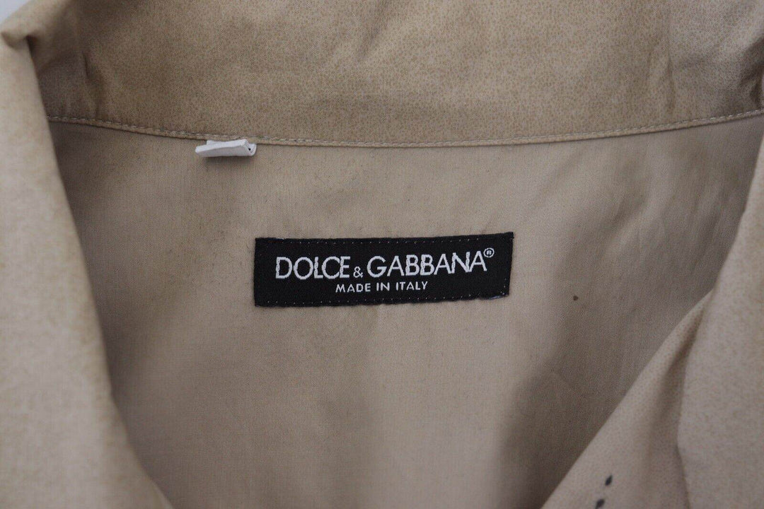 Dolce & Gabbana Beigefarbenes Button-Down-Hemd aus Baumwolle - Léoré