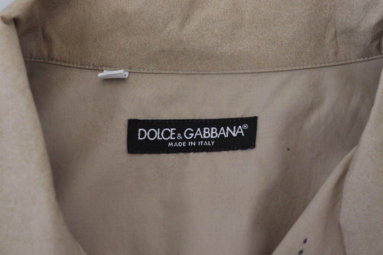 Dolce & Gabbana Beigefarbenes Button-Down-Hemd aus Baumwolle - Léoré