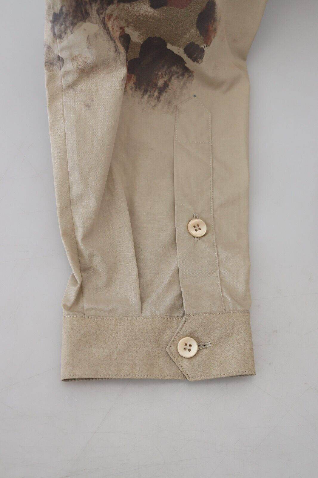 Dolce & Gabbana Beigefarbenes Button-Down-Hemd aus Baumwolle - Léoré