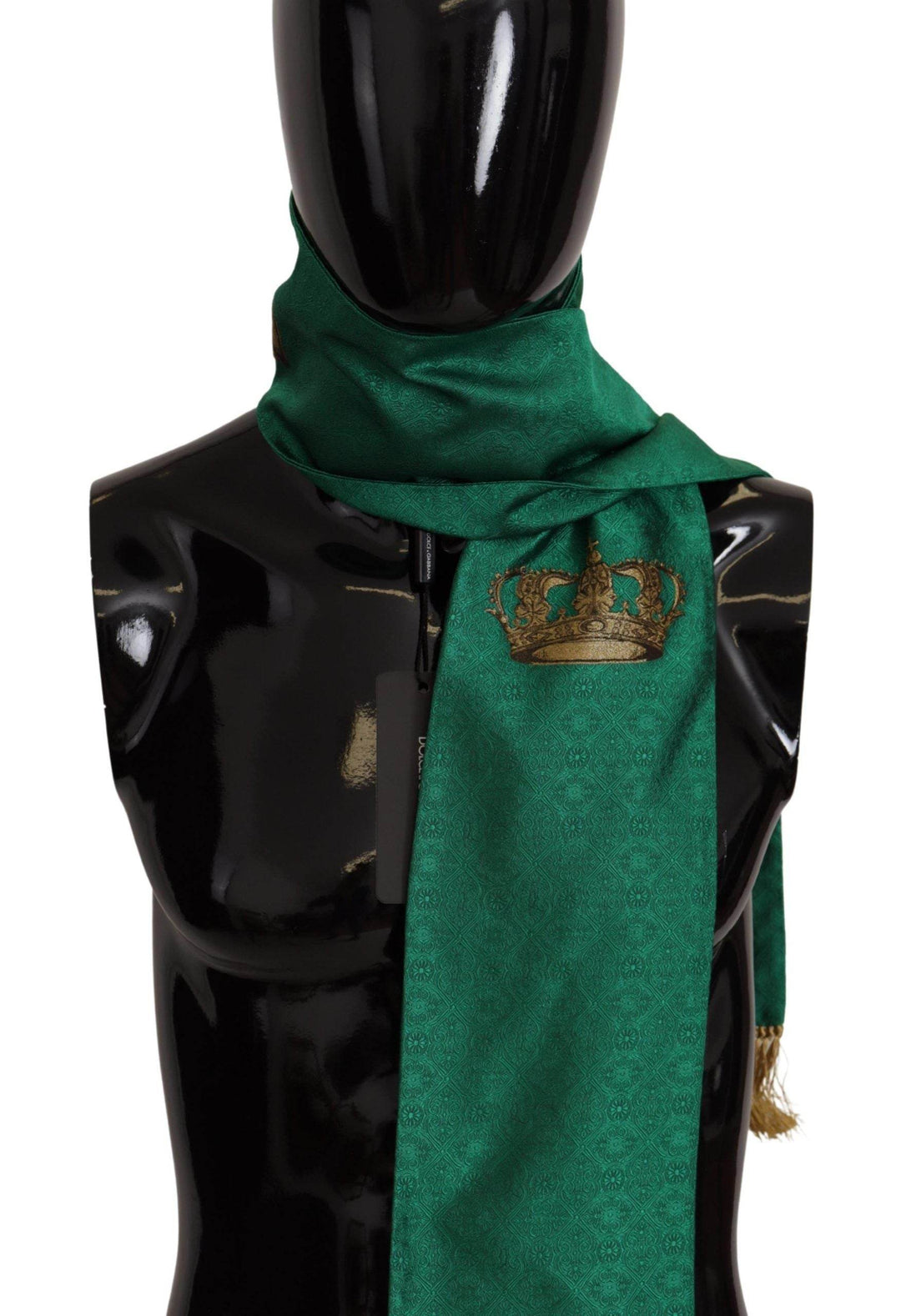 Dolce & Gabbana Elegantes grünes Seidengemisch Herrenschal - Léoré