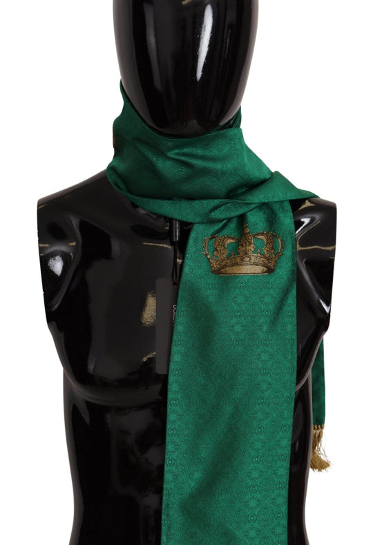 Dolce & Gabbana Elegantes grünes Seidengemisch Herrenschal - Léoré