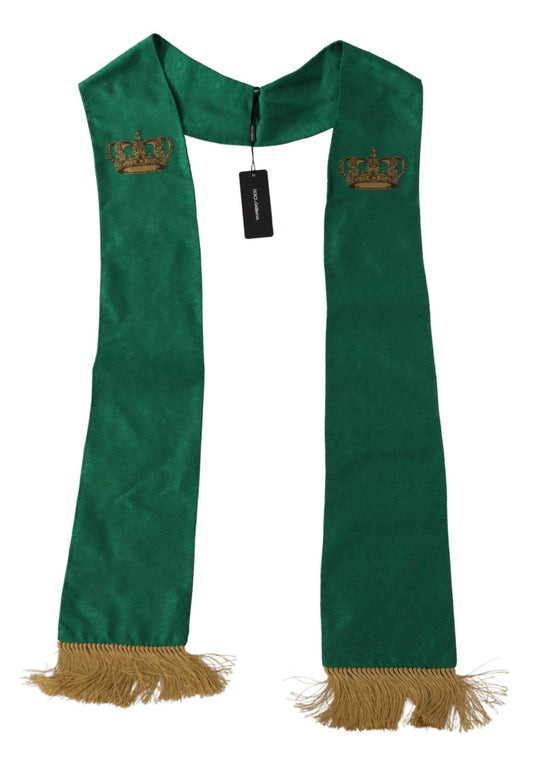 Dolce & Gabbana Elegantes grünes Seidengemisch Herrenschal - Léoré