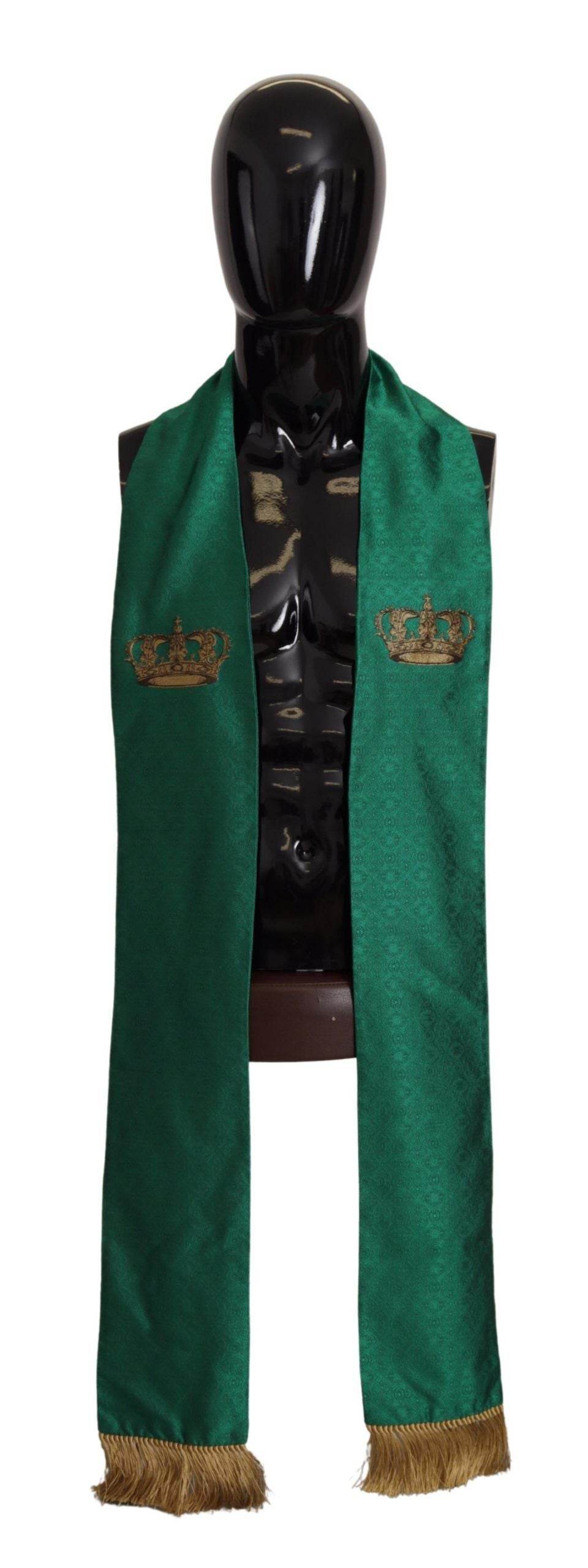 Dolce & Gabbana Elegantes grünes Seidengemisch Herrenschal - Léoré