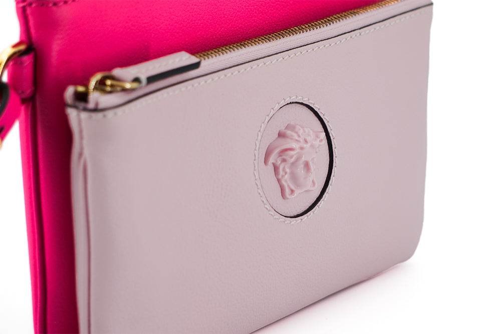 Versace Elegante rosa Lederbeutel-Clutch - Léoré