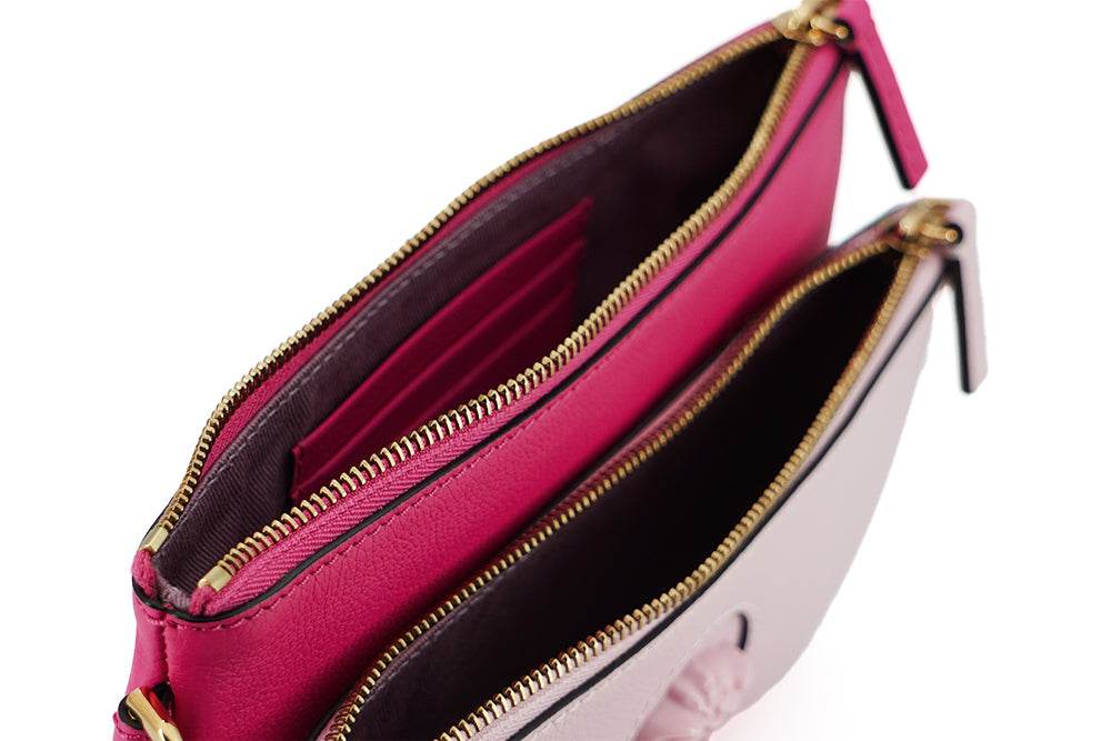 Versace Elegante rosa Lederbeutel-Clutch - Léoré