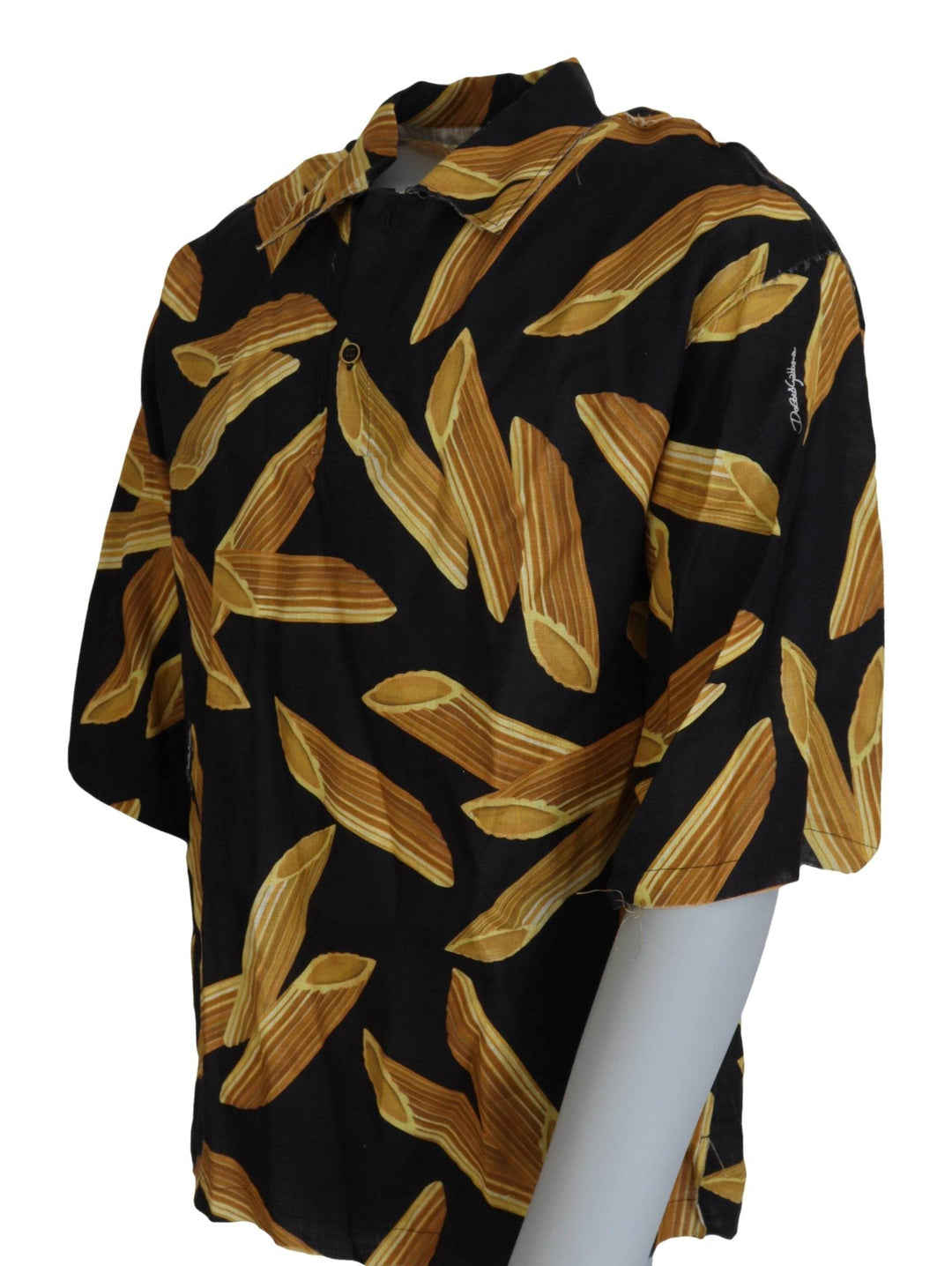 Dolce & Gabbana Schwarzes Leinenhemd mit Penne Rigate Druck - Léoré