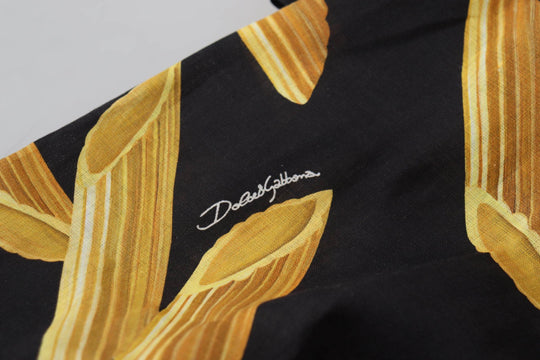 Dolce & Gabbana Schwarzes Leinenhemd mit Penne Rigate Druck - Léoré