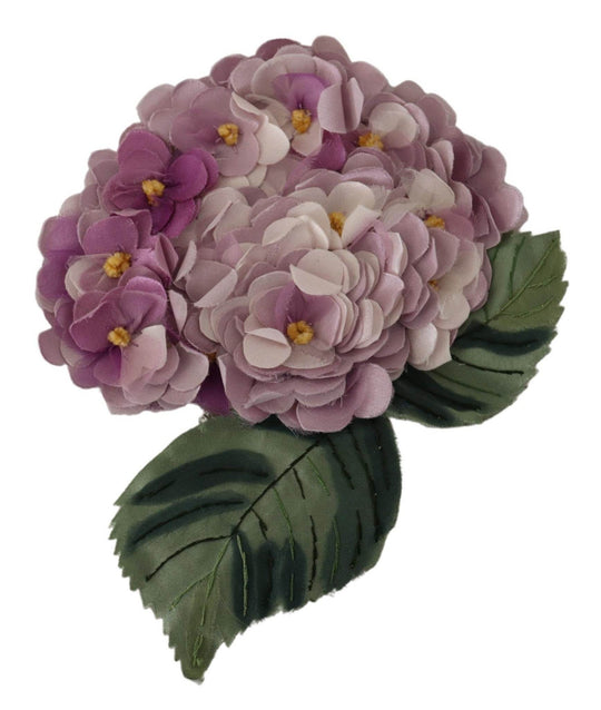 Dolce & Gabbana Elegante lila florale Seidenmischung Brosche - Léoré