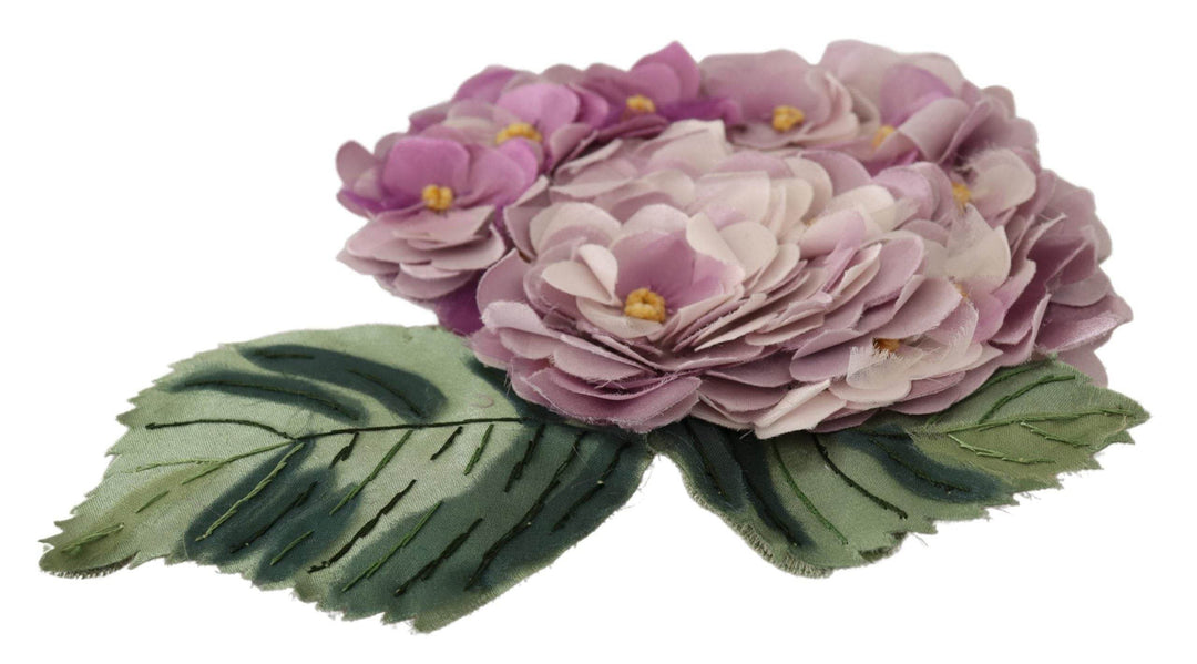 Dolce & Gabbana Elegante lila florale Seidenmischung Brosche - Léoré