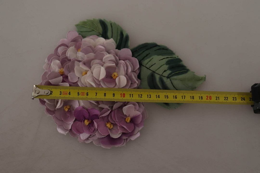 Dolce & Gabbana Elegante lila florale Seidenmischung Brosche - Léoré
