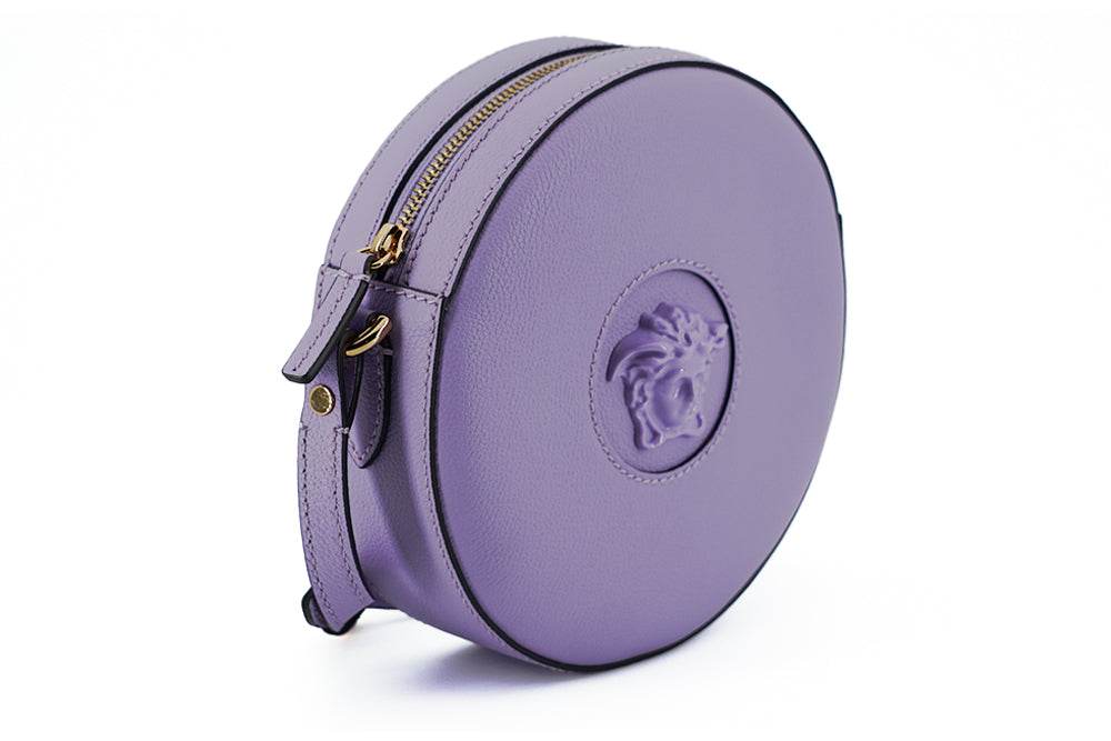 Versace Elegante lila runde Umhängetasche - Léoré