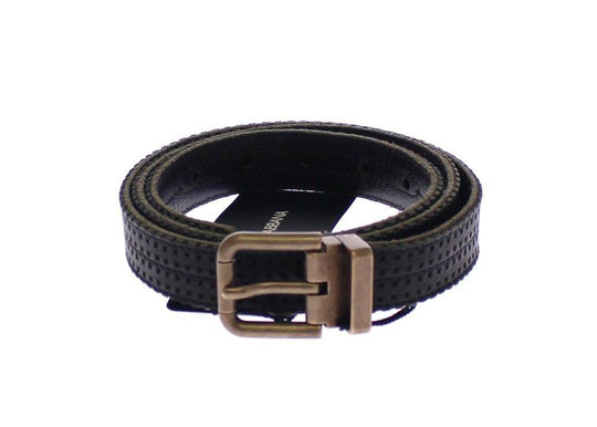 Dolce & Gabbana Eleganter blauer Herrengürtel aus Leder-Baumwoll-Gemisch - Léoré