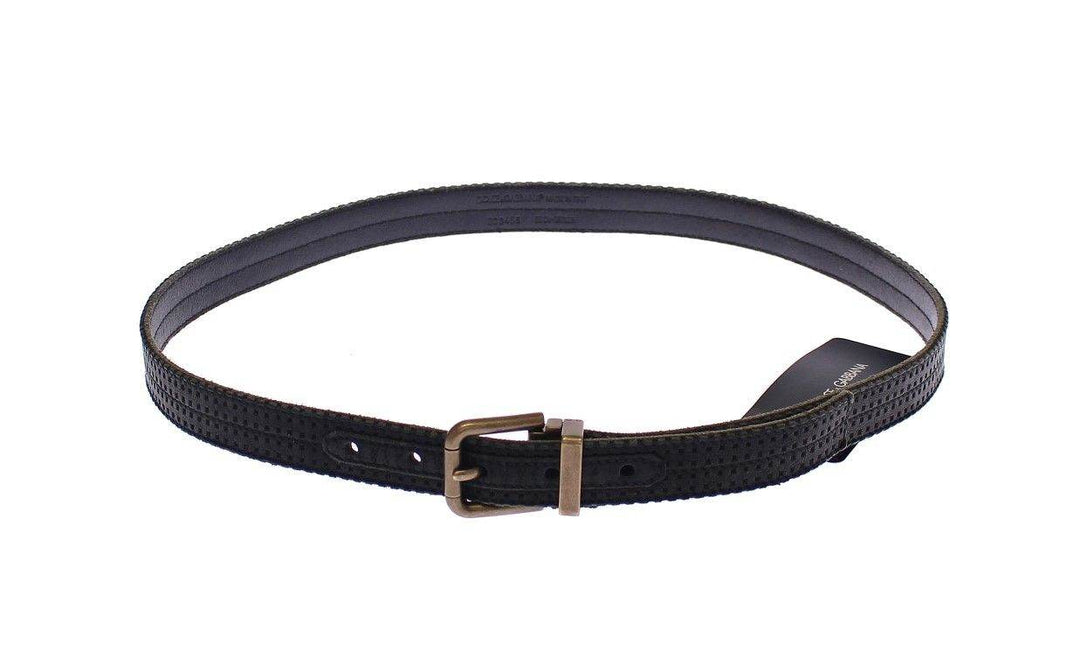 Dolce & Gabbana Eleganter blauer Herrengürtel aus Leder-Baumwoll-Gemisch - Léoré